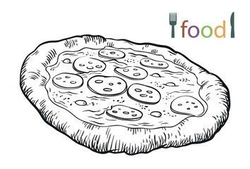 pizza on a white background