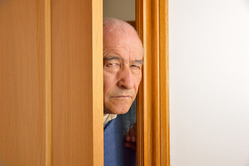 nosy senior man