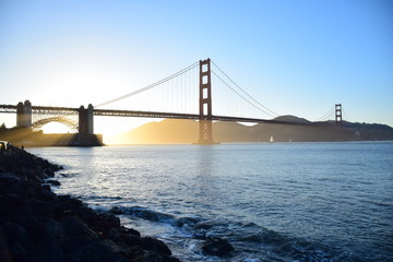 Golden Gate Bridge in San Francisco at Sunset