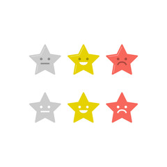 Vector star icon set in 2 different style. Modern flat rating icons.
