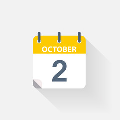 2 october calendar icon