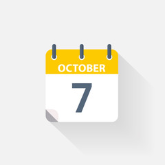 7 october calendar icon