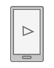 Mobile Phone Isolated on White. Video Marketing