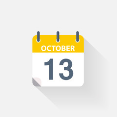 13 october calendar icon
