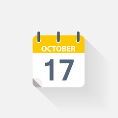 17 october calendar icon