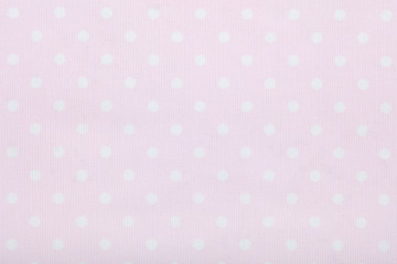 Pink polka dot fabric macro, texture background - obrazy, fototapety, plakaty