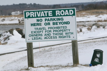 A private road sign says that no parking is allowed  © Jeff