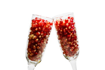 Pomegranate isolated on white background