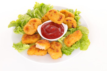 chicken or fish nugget