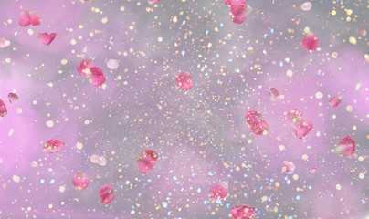 Beautiful soft pink purple background , with rose petals