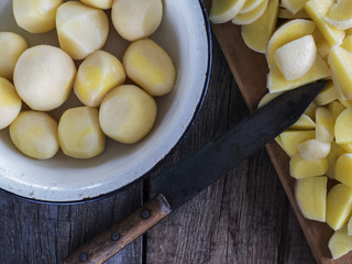 peeled and sliced potatoes