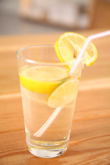 lemonade with lemon slices in a glass