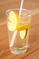 lemonade with lemon slices in a glass