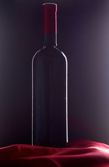 bottle of wine and glass on the table