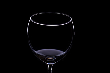 Wine glasses on a black background, silhouette, minimalism