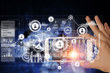 Online banking application . Mixed media