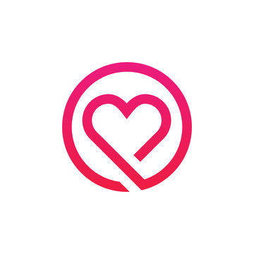 Abstract love logo sign minimalistic icon vector design