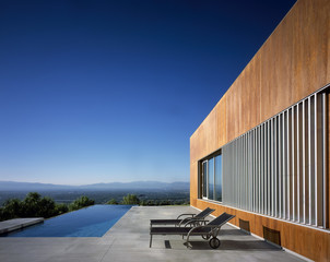 Residence,  Ranch, Los Angeles, California. Exterior with swimming pool.