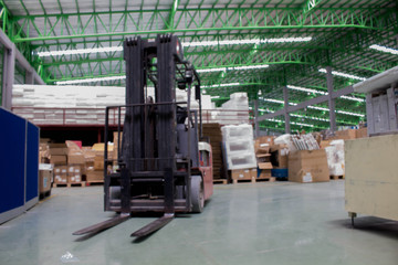 small forklift in the warehouse