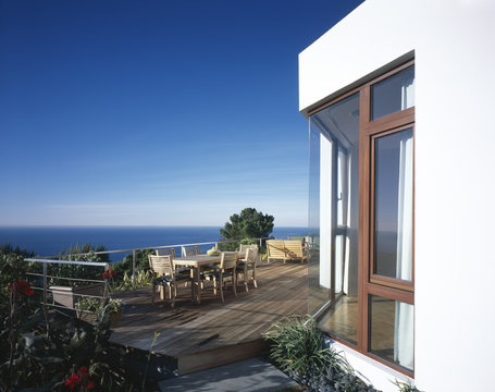 Dining terrace with sea view