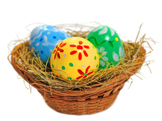 easter eggs in basket