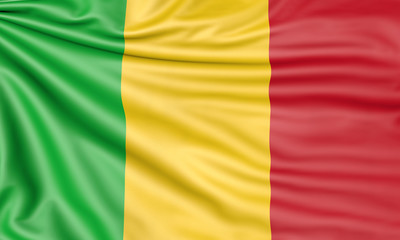 Flag of Mali, 3d illustration with fabric texture
