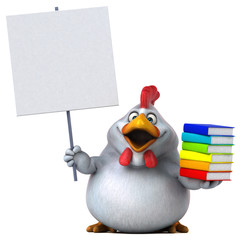 Fun chicken - 3D Illustration