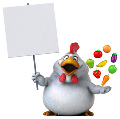 Fun chicken - 3D Illustration