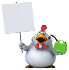 Fun chicken - 3D Illustration