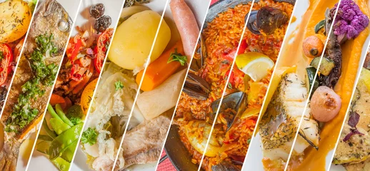 Photo sur Plexiglas Plats de repas collage de plats cuisinés