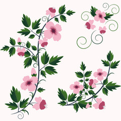  retro floral background with flowers