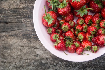 Fresh Strawberry on wooden background
