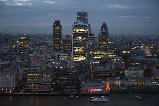 View from (halfway up) the Shard, London, SE1, UK.