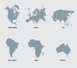 Fototapeta na wymiar Continents map
