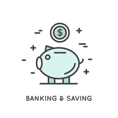 Vector Icon Style Illustration Concept of Savings and Money Saving Concept, Banking, Deposit Account, Profit and Revenue
