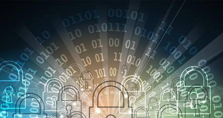Technology security concept. Modern safety digital background