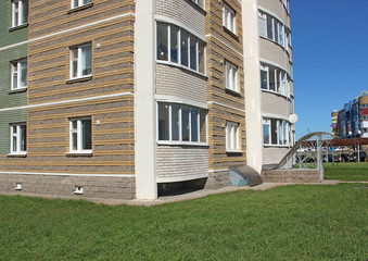 Windows and balconies of new buildings
