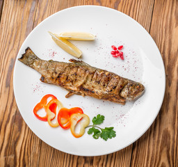 Fish dish - fried  fillet with vegetables