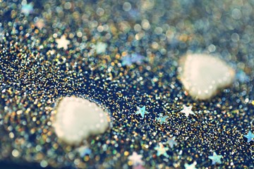 Abstract glitter blur background. Hearts abstracts soft focus background