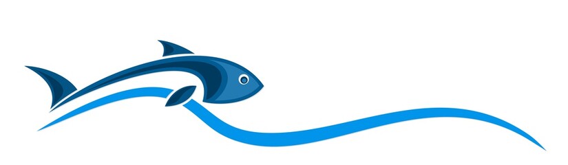 Naklejka premium Logo stylized fish. 