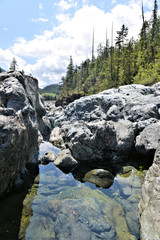 rivière coulant entre les rochers