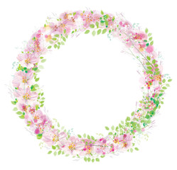 Obraz na płótnie Canvas Vector floral circle frame.