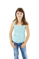 Obraz premium Portrait of a adorable girl standing. Isolated on white background
