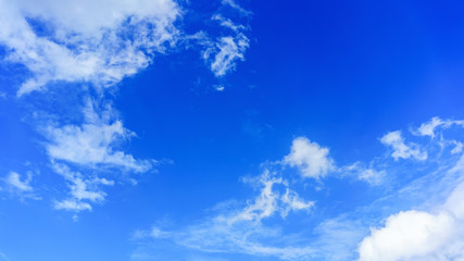 White clouds and blue sky background
