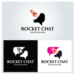 Rocket chat logo design template, Vector illustration