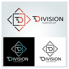 Naklejka premium Division logo design template, Letter D logo, Vector illustration