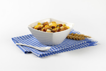 bowl of mixed breakfast cereals