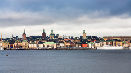 Obraz premium panoramic view of center of Stockholm city