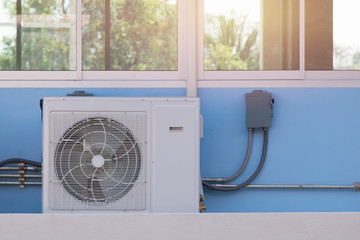 air condition compressor outside the office building