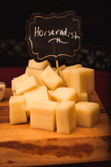 Horseradish cheese platter